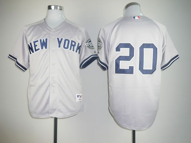 Men New York Yankees 20 No name Grey MLB Jerseys